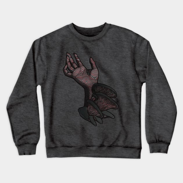 Mushroom Hand Crewneck Sweatshirt by Alex Kevyn